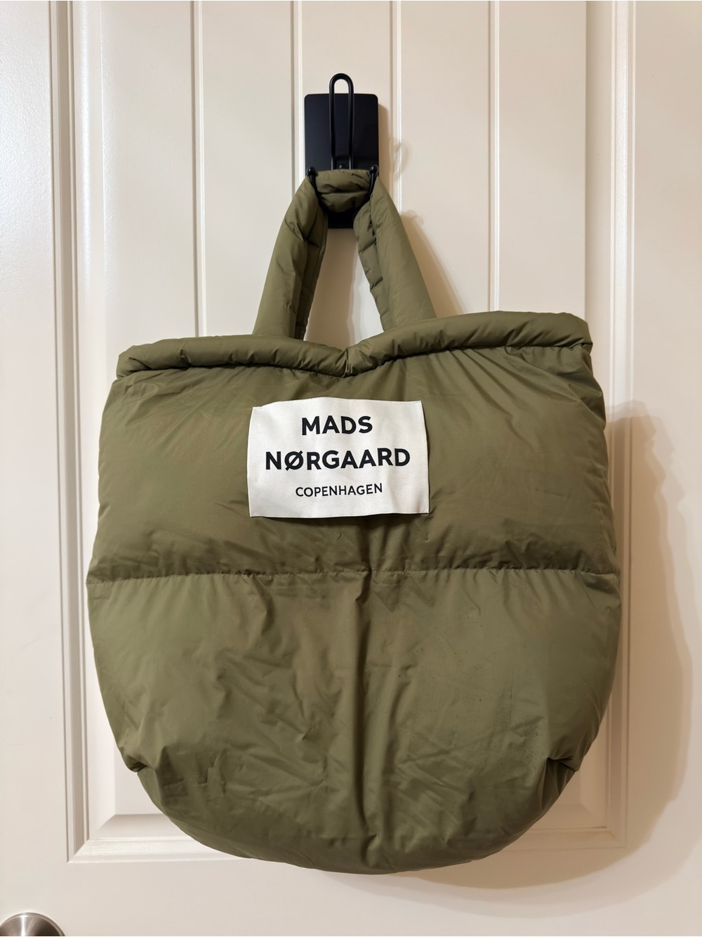 Mads Norgaard Olive Green Quilted Duffel Tote